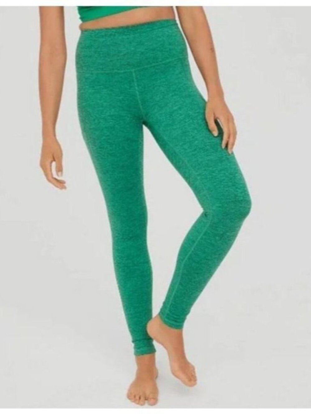 Aerie Offline Leggings Sz M Heather Green The Hugger High Rise Yoga Gym Hiking